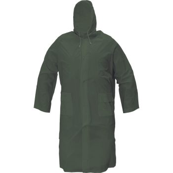 Irwell PVC hosszított esőkabát kapucnival, zöld és sárga, M-3XL-ig - esőkabát - Tartex munkaruházat