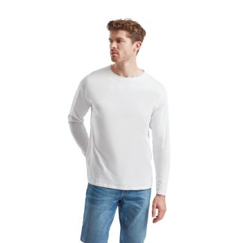 Fruit Valueweight Long Sleeve-T, Fehér hosszú ujjú, kerek nyakú póló, 100% pamut, 160 gr, S-től 2XL-ig - ingek, pólók - Tartex munkaruházat