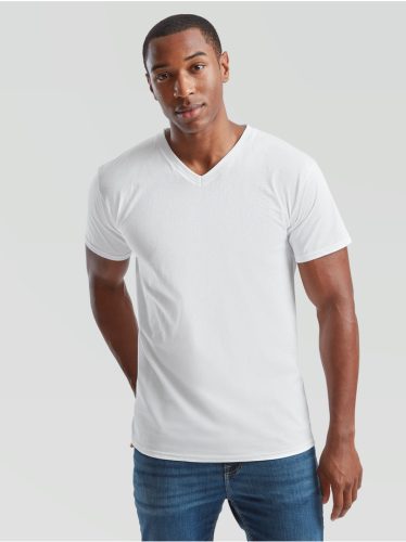 Fruit Valueweight T fehér rövid ujjú "V" nyakú póló, 3XL-től 5XL-ig, 160 gr/nm