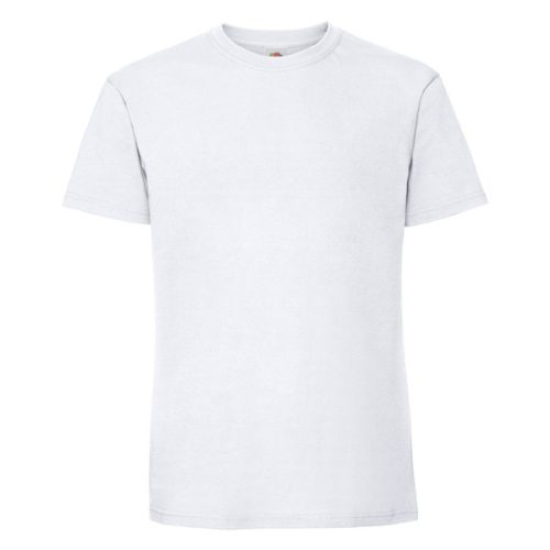 Fruit Iconic 195 T fehér rövid ujjú, kerek nyakú póló, 100% pamut, S-2XL-ig, 190 gr