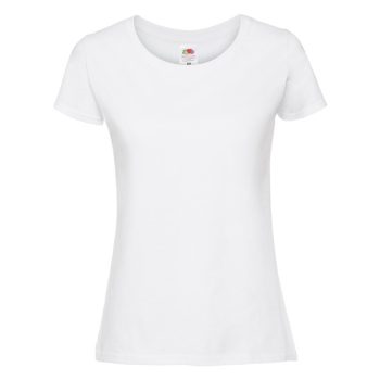 Fruit Lady-Fit Ringspum Premiun T, FEHÉR női rövid ujjú, kerek nyakú  póló, 100% pamut, XS-2XL-ig - női rövid ujjú póló - Tartex munkaruházat