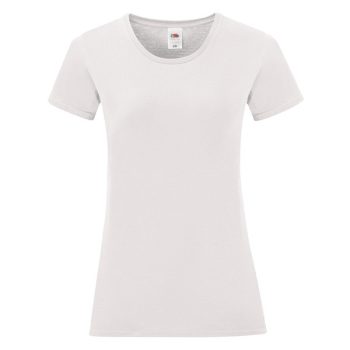 Fruit Ladies Iconic 150 T, FEHÉR női rövid ujjú, kerek nyakú  póló, 100% pamut, XS-2XL-ig - női rövid ujjú póló - Tartex munkaruházat