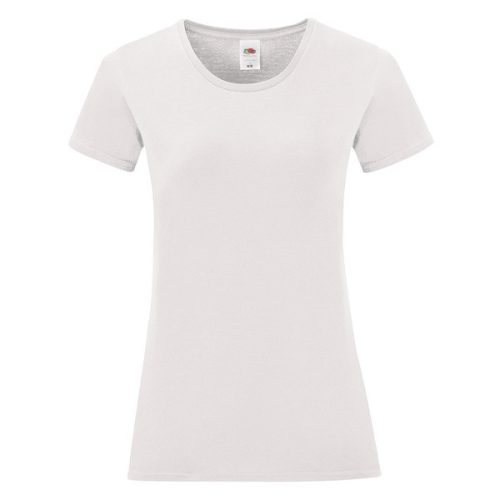 Fruit Ladies Iconic 150 T, FEHÉR női rövid ujjú, kerek nyakú  póló, 100% pamut, XS-2XL-ig - női rövid ujjú póló - Tartex munkaruházat