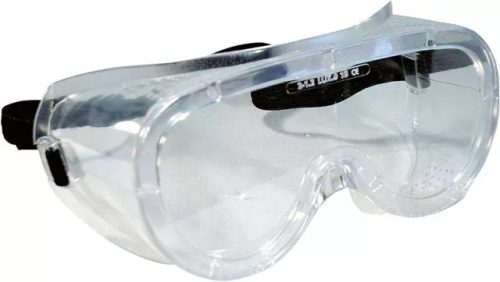 Polikarbonát védőszemüveg mechanikai behatások ellen, gumipánttal