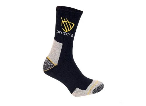 Procera Work Socks High – Magas szárú munkazokni, kényelmes és kopásálló frottír pamut zokni mindennapi használatra, 41-45-ig