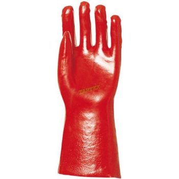 MÁRTOTT PVC KESZTYŰ, PIROS, 36 CM HOSSZÚ, 9-10-e méretekben - mártott kesztyű - Tartex webáruház munkavédelmi kesztyűk