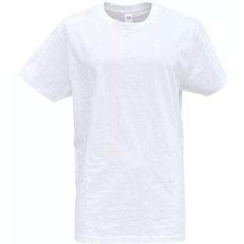 FEHÉR rövid ujjú, kerek nyakú póló, 100% pamut, 220 gr, 3XL-5XL-ig - férfi, unisex rövid ujjú póló - Tartex munkaruházat