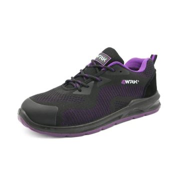   4WRK HORNA S1 Purple női munkavédelmi félcipő – sportos biztonsági cipő Flyknit felsőrésszel, 35-41-ig