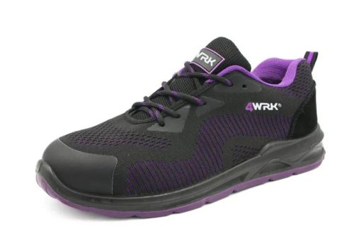4WRK HORNA S1 Purple női munkavédelmi félcipő – sportos biztonsági cipő Flyknit felsőrésszel, 35-41-ig