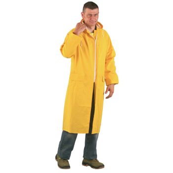 PVC ESÖKÖPENY, SÁRGA, M-3XL, 120 cm  hosszú, kétszer mártott PVC, 0,32 mm vastag - esőkabát - Tartex munkaruházat