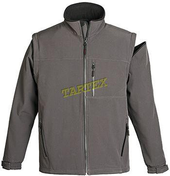 YANG 2/1 softshell cipzáras szürke kabát/mellény, nedvesség, szél és hideg elleni védelem, S-3XL-ig