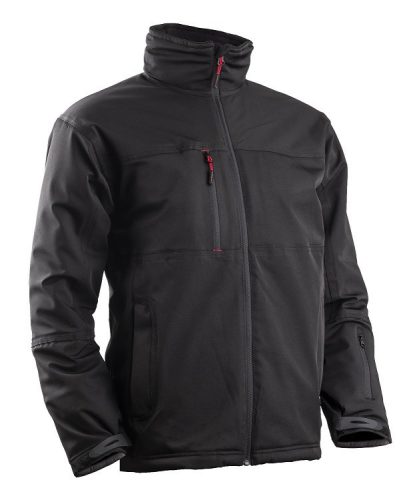 YANG fekete softshell kabát, szél, nedvesség és hideg elleni védelem, S-3XL-ig