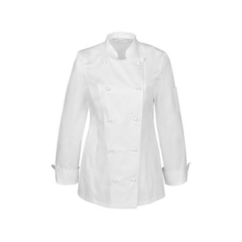 Női séfkabát – kétsoros, álló galléros, 100% pamut szakácskabát, XS-5XL-ig, TÖBB SZÍNBEN! - szakácskabát - Tartex munkaruházat