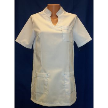 LILI RÖVID UJJÚ KARCSÚSÍTOTT NŐI TUNIKA, Fehér, 3XL-5XL-ig - női rövid ujjú köpeny - Tartex munkaruházat