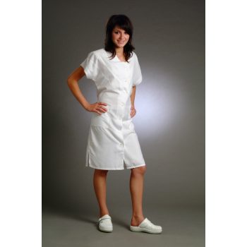 NIKI EJTETT VÁLLÚ NŐI TUNIKA (80 CM-ES) válltömővel, fehér 3XL-5XL-ig, CSAK RENDELÉSRE! - női rövid ujjú köpeny - Tartex munkaruházat