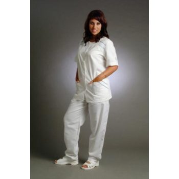 RÉKA RÖVID UJJÚ NŐI TUNIKA, fehér, 3XL-5XL-ig - női rövid ujjú köpeny - Tartex munkaruházat