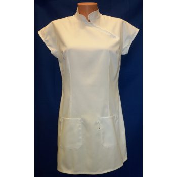 EDINA RÖVID UJJÚ TUNIKA, hátközépen és bal elején húzózárral, Fehér, 3XL-5XL-ig - női rövid ujjú köpeny - Tartex munkaruházat