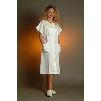 ÉVI EJTETT VÁLLÚ NŐI KÖPENY fehér  58-64-ig, CSAK RENDELÉSRE! - női rövid ujjú köpeny - Tartex munkaruházat