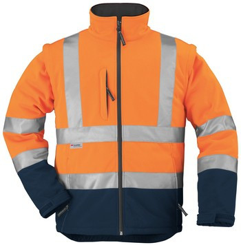 Softshell kabát, lélegző, Narancs-Sötétkék színben, S-2XL-ig