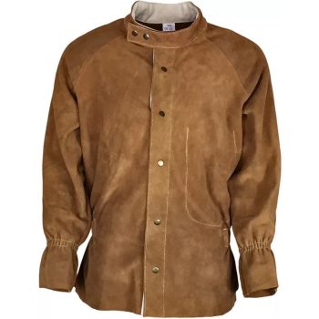 HEGESZTÖ BÖRKABÁT, 1,2 mm hasítékbőr, álló gallér, fedett zseb, M-4XL-ig - hegesztő kabát - Tartex webáruház