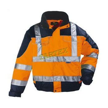 AIRPORT FLUO narancs/kék Breathane kabát, M-2XL-ig - láthatósági kabátok - Tartex webáruház