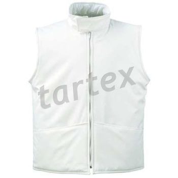 Food fehér PU éelemiszeripari bélelt mellény, S-2XL-ig - téli munkás mellény - Tartex munkaruházat