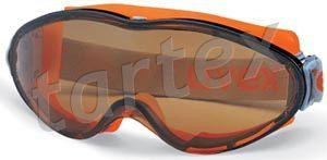 Uvex Ultrasonic szemüveg, narancs gumipántos, barna lencse