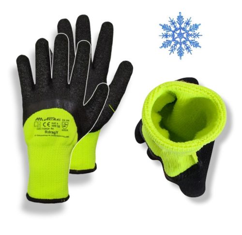 DRAG Winter – Latex mártott téli munkavédelmi kesztyű HI-VIZ (EN388), 9-11-ig