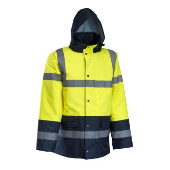 FLASHBACK FLUO BÉLELT TÉLIKABÁT, Sárga-Kék, S-5XL-ig - téli munkáskabát - Tartex webáruház