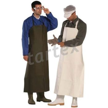 műbőr henteskötény, fehér és zöld, 70 * 100 cm - munkakötény - Tartex munkaruházat