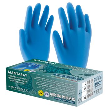 Egyszer használatos ESD védett tisztatéri vizsgálókesztyű (100 db/doboz), S-M-L-XL, KÉK színben - latex kesztyű - Tartex webáruház