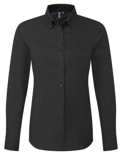 Női hosszú ujjú stretch ing – 135 g/m² – mercerizált organikus pamut, elasztán – elegáns üzleti viselet, 97 % pamut+3% elasztán, XS-től 3XL-ig, több színben