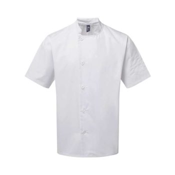 Essential unisex rövid ujjú szakácskabát – 65% poliészter 35% pamut, mandarin gallérral, XS-4XL-ig, TÖBB SZÍNBEN! - szakácskabát - Tartex munkaruházat