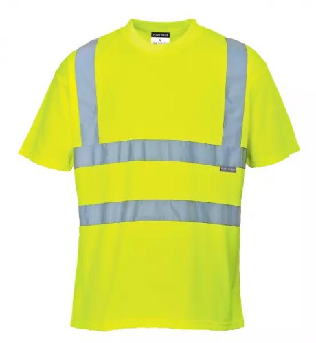 Láthatósági Fluo Sárga kereknyakú póló, S-5XL-ig