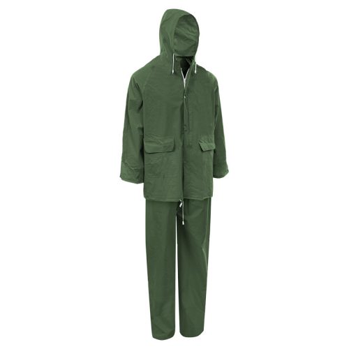 PVC esőöltöny (kabát+derék nadrág), zöld, M-3XL-ig