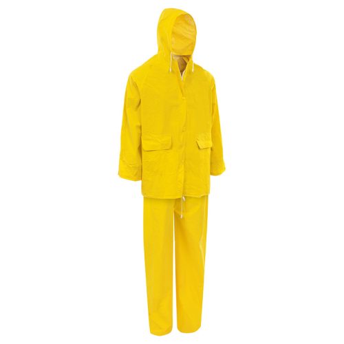 PVC esőöltöny (kabát+derék nadrág), sárga, M-3XL-ig
