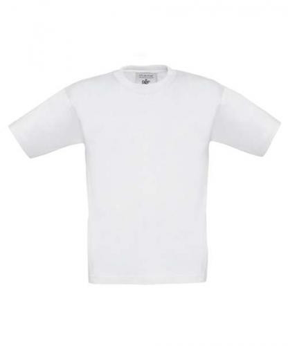B & C Exact 190 /kids, rövid ujjú gyerek póló, fehér színben