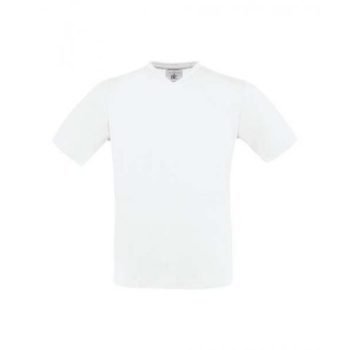 B&C Exact V-Neck, fehér "V" nyakú rövid ujjú póló, 145 gr, S-2XL-ig - ingek, pólók - Tartex munkaruházat