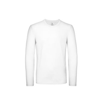 B&C #E150 Long Sleeve T, fehér hosszú ujjú, kerek nyakú póló, 100% pamut, 145 gr, S-2XL-ig, - ingek, pólók - Tartex munkaruházat