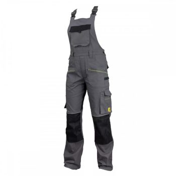 Urgent Strech kantáros nadrág Szürke-Fekete, 265 gr, 60%pamut+38%PE+2% Spandex, 46-62-ig - kantáros munkanadrág, kertésznadrág - Tartex munkaruházat