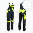 Urgent neon kantáros munkásnadrág, Fekete-Fluo sárga, 44-62-ig - kantáros munkanadrág, kertésznadrág - Tartex munkaruházat