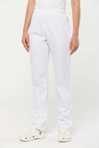 Orvosi, élelmiszeripari, pék, szakács unisex derekas nadrág, XS-től 5XL-ig, FEHÉR