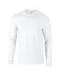 Gildan Ultra Cotton Adult Long Sleeve T-Shirt, Fehér hosszú ujjú, kerek nyakú póló, 100% pamut, 193 gr, S-2XL-ig - férfi, unisex hosszú ujjú póló - Tartex munkaruházat