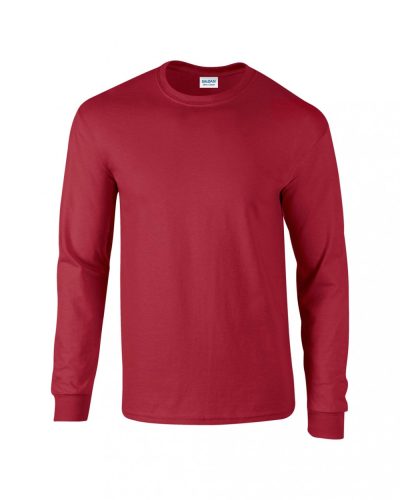 Gildan Ultra Cotton Adult Long Sleeve T-Shirt, SZÍNES hosszú ujjú, kerek nyakú póló, 100% pamut, 203 gr, S-2XL-ig