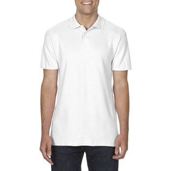 Gildan SOFTSTYLE® ADULT DOUBLE PIQUÉ POLO, Fehér galléros, rövid ujjú póló, 100% pamut, 180 gr, S-2XL-ig - ingek, pólók - Tartex munkaruházat