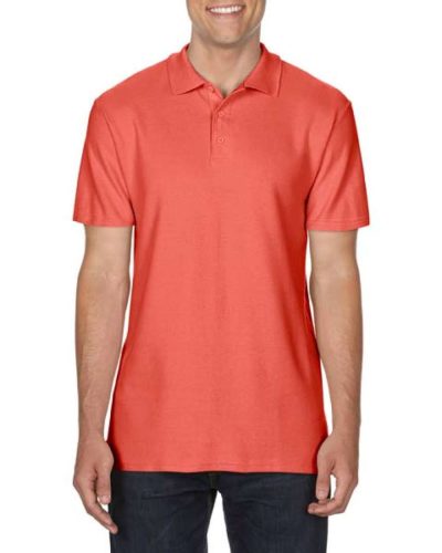 Gildan SOFTSTYLE® ADULT DOUBLE PIQUÉ POLO, Színes galléros, rövid ujjú póló, 100% pamut, 180 gr, S-4XL-ig