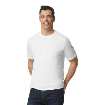 Gildan SOFTSTYLE® MIDWEIGHT ADULT T-Shirt FEHÉR rövid ujjú, kerek nyakú póló, 100% pamut, S-2XL-ig - férfi, unisex rövid ujjú póló - Tartex munkaruházat