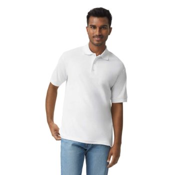 Gildan DRYBLEND® ADULT JERSEY POLO, Fehér galléros, rövid ujjú póló, 50% pamut+50% PE, 190 gr, 3XL-es méret - ingek, pólók - Tartex munkaruházat