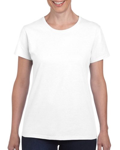 Gildan Heavy Cotton T-Shirt, női rövid ujjú póló FEHÉR, S-2XL-ig
