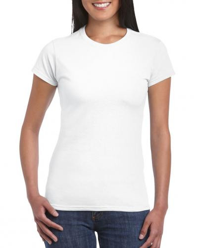 Gildan Softstyle Ladies Fitted Ring Spun T-Shirt, női rövid ujjó póló Fehér, S-2XL-ig